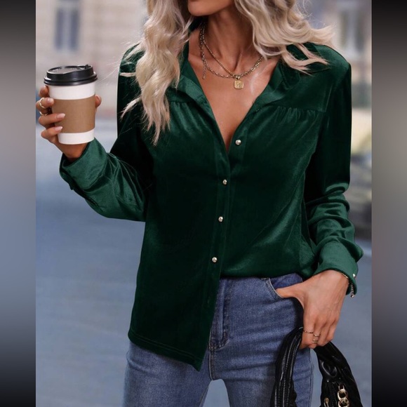 Luxe rust brown  button down shirt - Picture 9 of 15